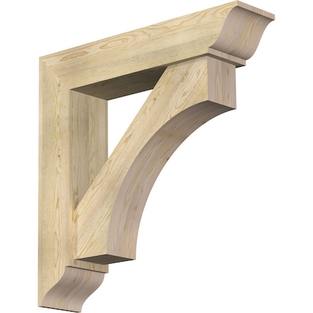 Ekena Millwork Westlake Traditional Rough Sawn Bracket w/ Offset Brace, Douglas Fir, 8"W x 36"D x 36"H BKT0806X36X36WTL01RDF